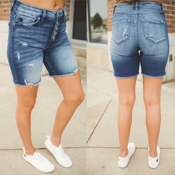 KanCan | Jean Button Fly Shorts - Picture 8 of 11